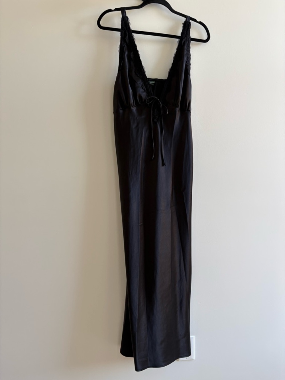 Wild Fable Women's Black Lace-Trim Dress Nightgown - Size L